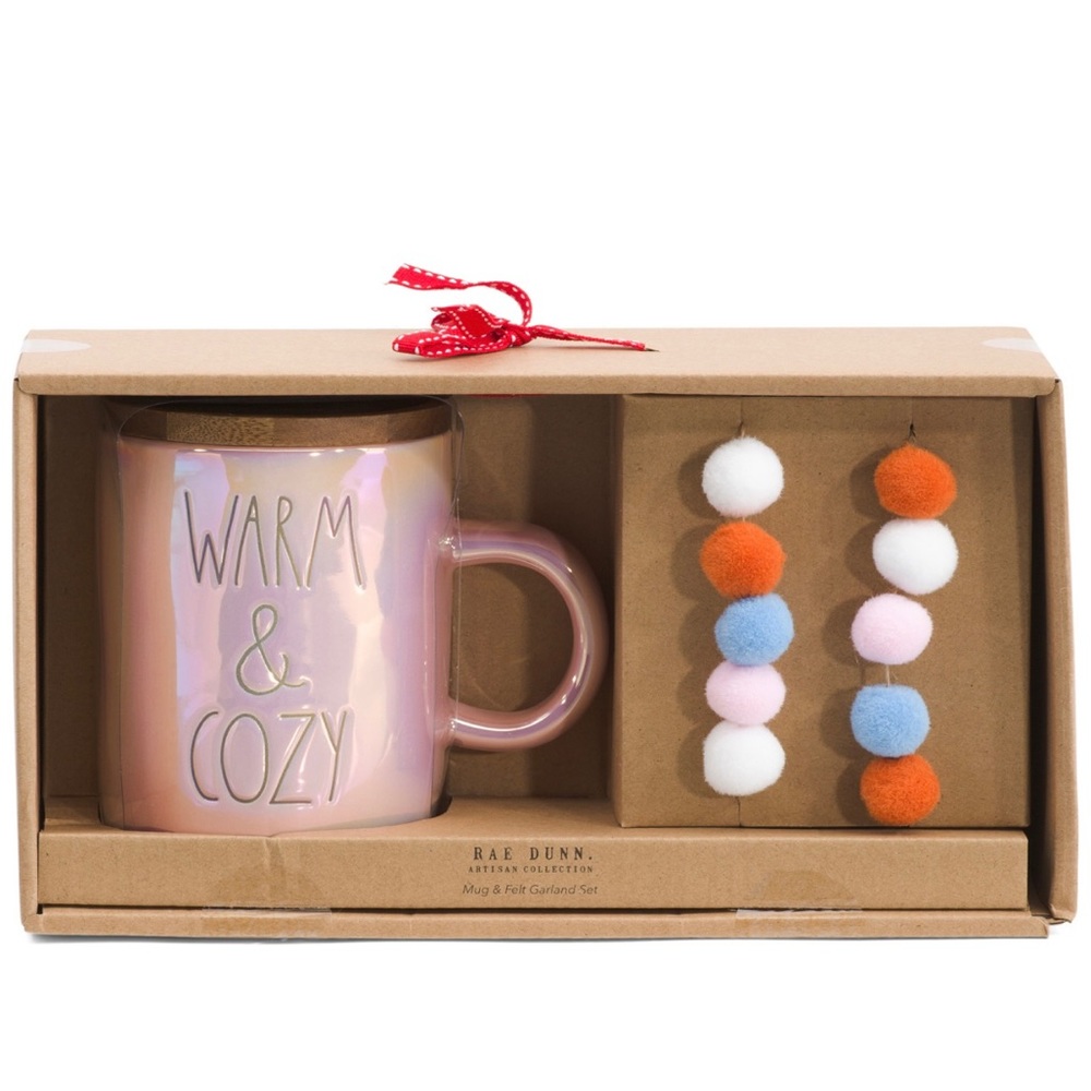 Rae Dunn Warm and Cozy mug & garland set